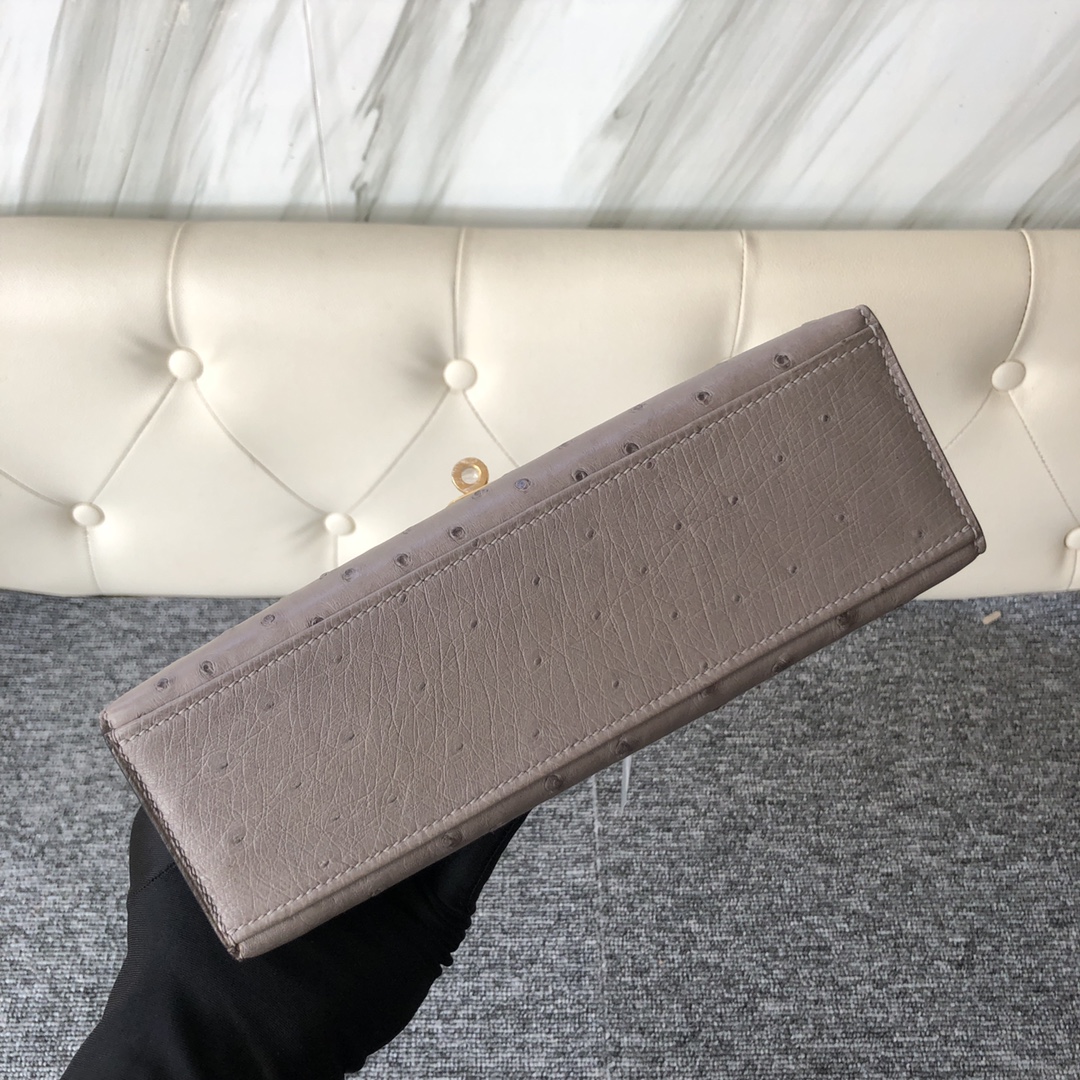 에르메스 미니 켈리백22 에토프 금장 타조가죽